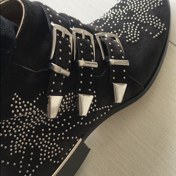Chloe Suzanna boots silver hardware black suede - Picture 5 of 6